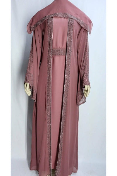 Pink Elegent Abaya Image - Qalanjos Fashions