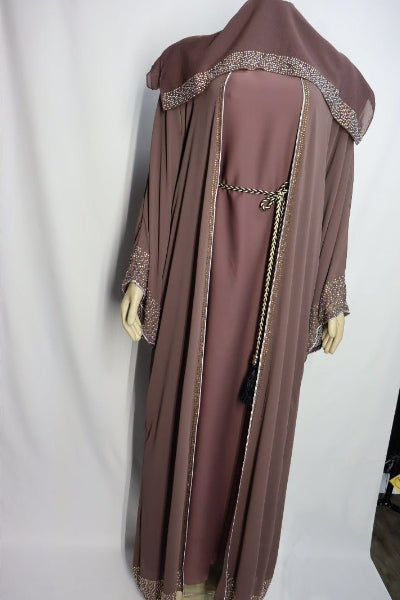 Purple Layer Abaya - Qalanjos Fashions